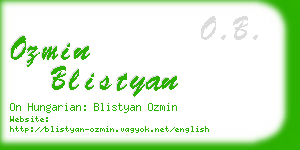 ozmin blistyan business card
